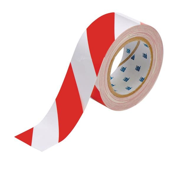 Ruban de balisage chantier 50 mm x 100 m – Rouge et blanc