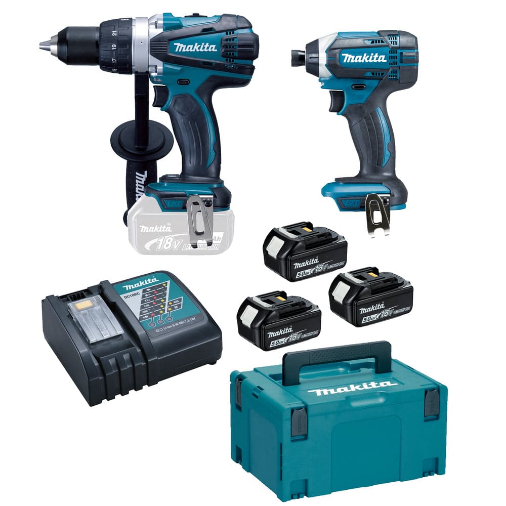 Ensemble de 2 machines : Perceuse visseuse + Visseuse à chocs + coffret – MAKITA DLX2144TJ1