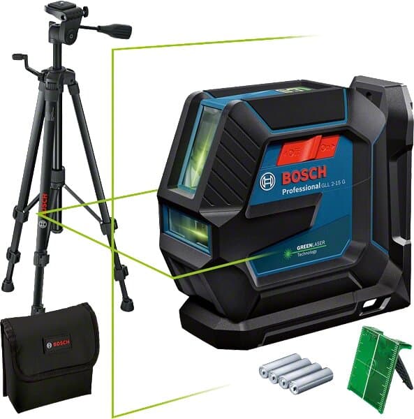 Laser lignes GLL 2-15 G avec trépied – Pack laser vert chantier