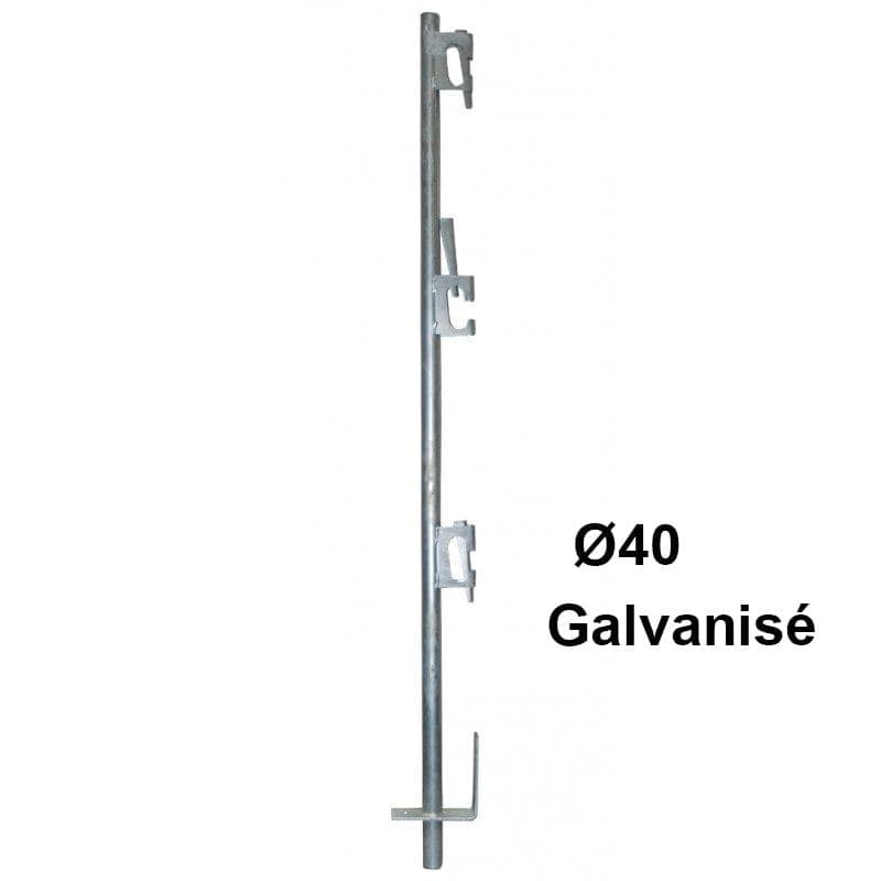 Garde-corps de réservation Ø25 ou Ø40 – Hauteur 1,60 m – 3 bloqueurs (Galvanisé ou Peint)