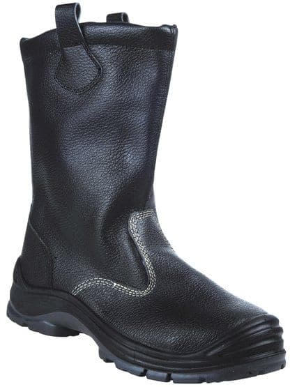 Bottes hiver fourrées cuir noir – Protection spéciale froid S3 SRC