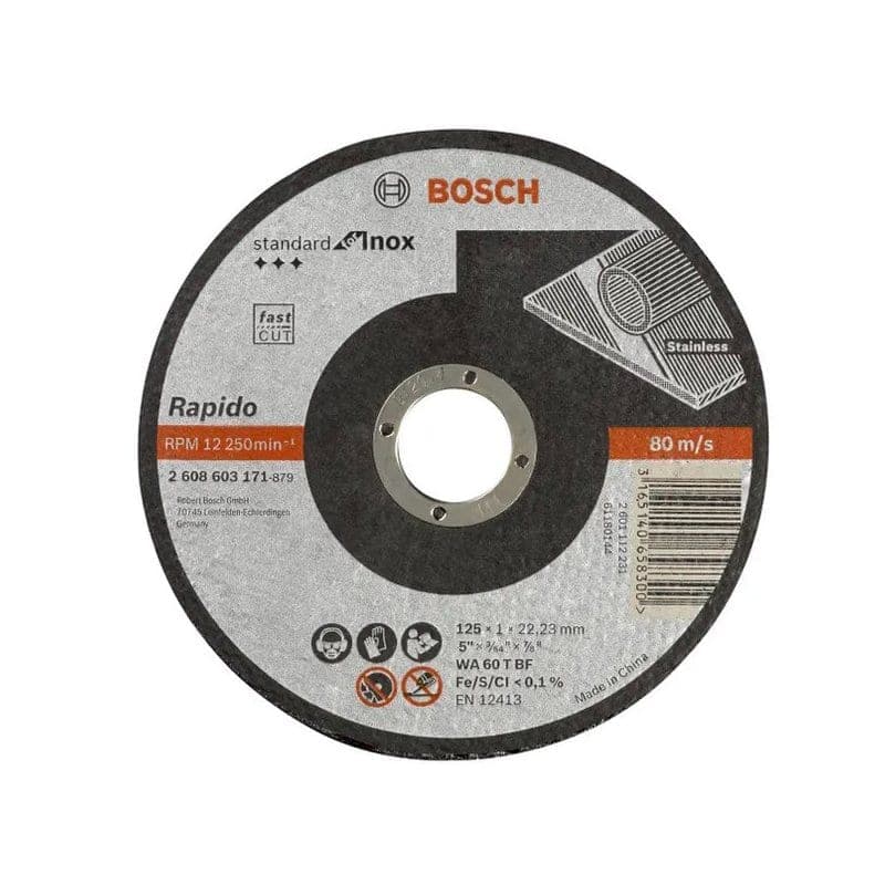 Disque à tronçonner Acier Inox Bosch - Lot de 50 - Ø125 ou Ø230