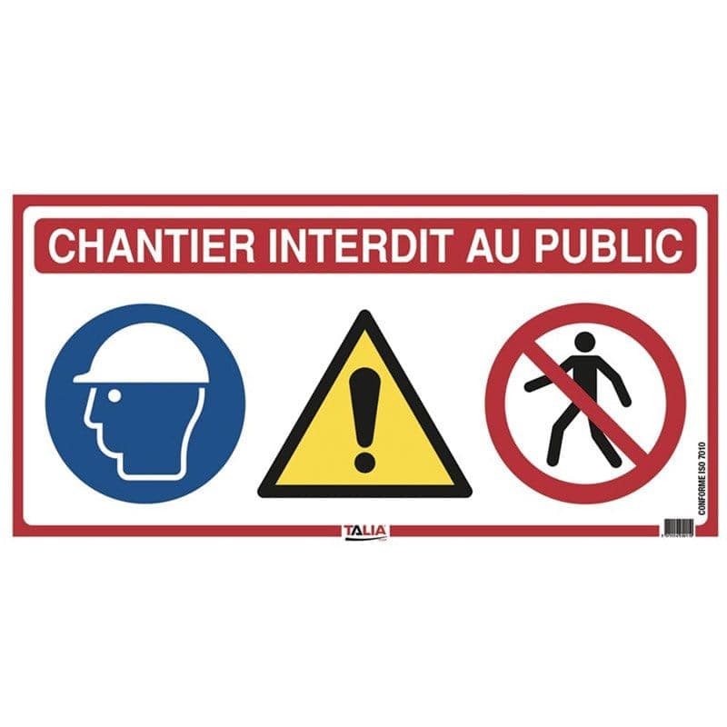 Panneau signalétique 4 en 1 – signalisation entrée de chantier